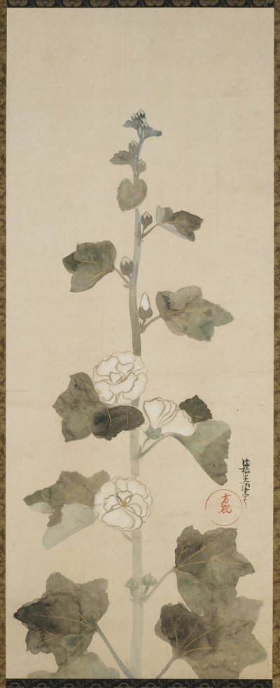 Malwy białe, okres Edo, 1615-1868 (atrament, odcień i złoto na papierze) autorstwa Japanese School