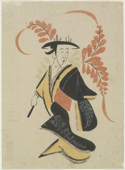 Wisteria Maiden, koniec XVII - początek XVIII w. (tusz i kolor na papierze) autorstwa Japanese School