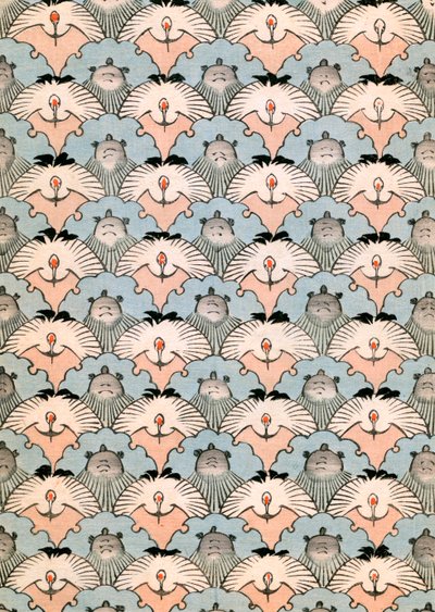 Woodblock Print Ibis i nietoperze autorstwa Japanese School