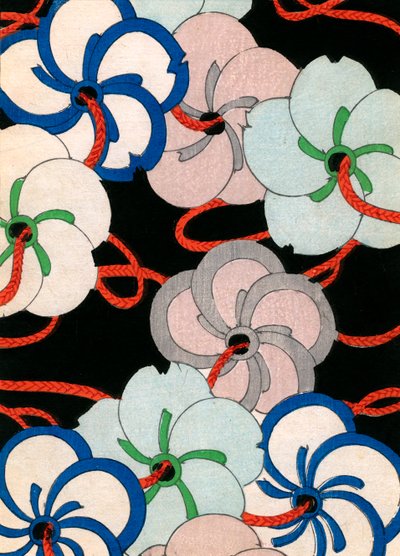 kolorowy drzeworyt z nadrukiem Camellia Ornaments autorstwa Japanese School