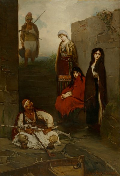 Więźniowie (w niewoli czarnogórskie kobiety), 1870 autorstwa Jaroslav Cermak