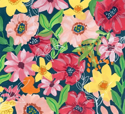 Żywe, malowane kwiaty autorstwa Jasmine Goodwin