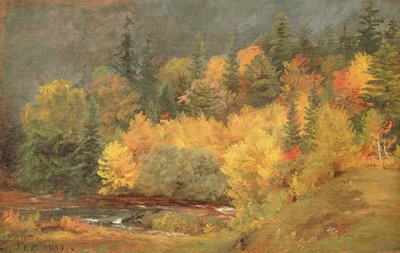 Jesień nad potokiem, 1855 autorstwa Jasper Francis Cropsey