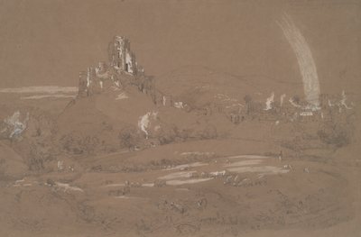 Zamek i miasto Korfu z rowów Cromwell autorstwa Jasper Francis Cropsey