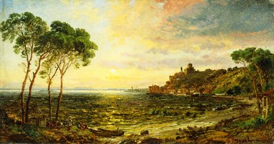 Zachód słońca nad jeziorem Thrasemine, 1887 autorstwa Jasper Francis Cropsey