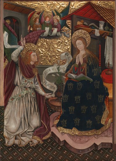 Zwiastowanie i Narodzenie Pańskie, ok. 1457 (olej, tempera i złoto na drewnianej płycie) autorstwa Jaume Ferrer