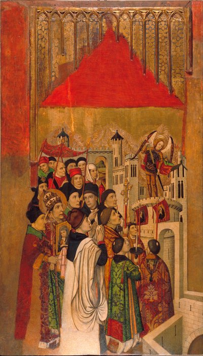 Objawienie św. Michała w Chateau Saint Ange autorstwa Jaume Huguet