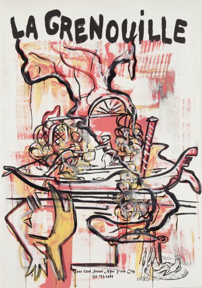 Anti-Social Pasta, 2012 (mieszane media na papierze akwarelowym zamontowanym na panelu z przepisem na odwrocie) autorstwa Jay Batlle