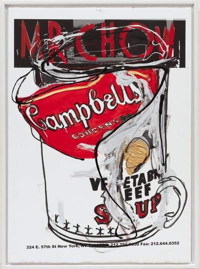 Soup Can 4 Chinese, 2019 (farba domowa i tusz na płótnie) autorstwa Jay Batlle