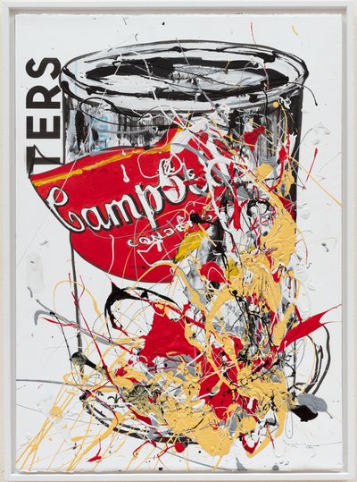 Soup Can 5 Daughters, 2019 (farba domowa i tusz na płótnie) autorstwa Jay Batlle