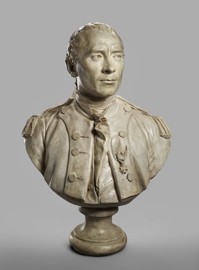 Popiersie portretowe Jana Pawła Jonesa, model 1780, odlew 1787-89 (tynk z farbą terakotową) autorstwa Jean Antoine Houdon