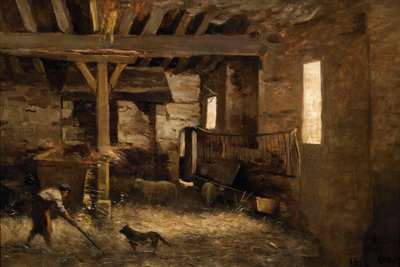 Wnętrze stodoły autorstwa Jean-Baptiste-Camille Corot