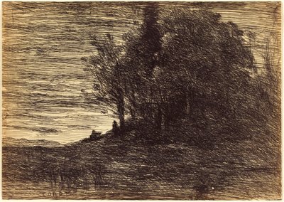 Las pustelnika autorstwa Jean-Baptiste-Camille Corot