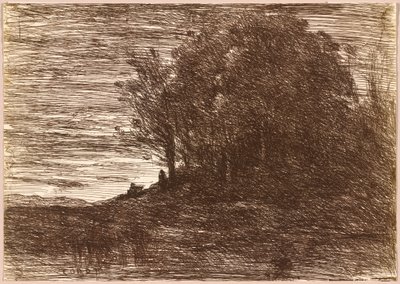 Lasy pustelnika, czyli brzegi Jeziora Trazymeńskiego autorstwa Jean-Baptiste-Camille Corot