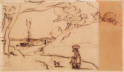 Pejzaż bez tytułu autorstwa Jean-Baptiste-Camille Corot