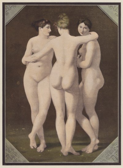 Trzy Gracje (kolor lito) autorstwa Jean Baptiste (after) Regnault
