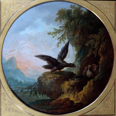 Orzeł i sowa. Ilustracja do bajki Jeana de La Fontaine