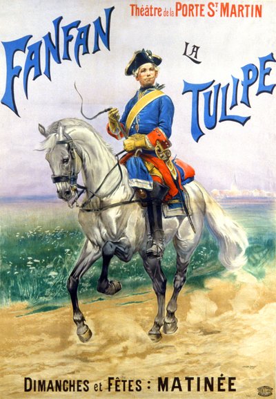Fanfan la Tulipe, teatr des Varietes, Paryż, ok. 1935 (plakat) autorstwa Jean-Baptiste Edouard Detaille