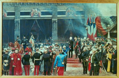 Funerailles de Louis Pasteur, 5 października ... (obraz na płótnie) autorstwa Jean Baptiste Edouard Detaille
