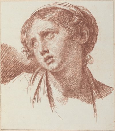 Młoda dziewczyna patrząca w górę autorstwa Jean-Baptiste Greuze