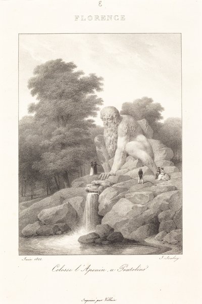 Kolos Apeninów, Pratolino autorstwa Jean-Baptiste Isabey