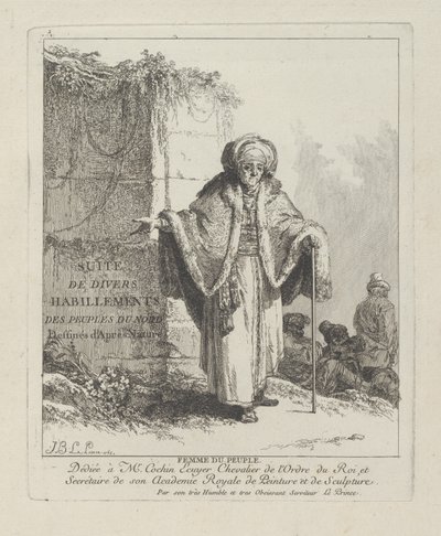 Kobieta z ludu, płyta pierwsza z „Różne ubrania ludów Północy” autorstwa Jean Baptiste Le Prince
