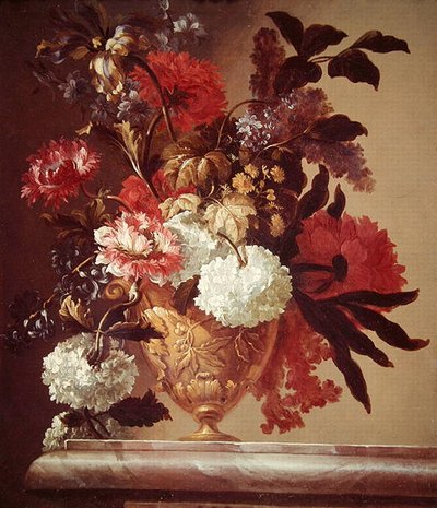 Kwiaty w wazonie (olej na płótnie) autorstwa Jean Baptiste Monnoyer