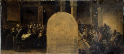 Szkic gabinetu prefekta Hôtel de Ville de Paris: Inwazja batalionów Belleville na Hôtel de Ville autorstwa Jean Baptiste Noro