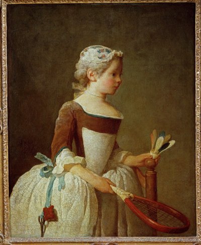 Dziewczyna z lotką (obraz na płótnie) autorstwa Jean-Baptiste Simeon Chardin