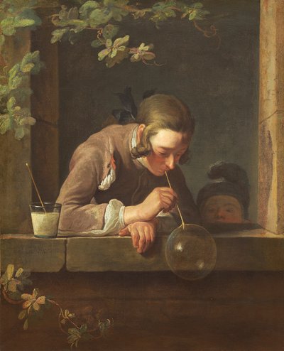 Bańki mydlane, c. 1733-34 (olej na płótnie) autorstwa Jean Baptiste Simeon Chardin