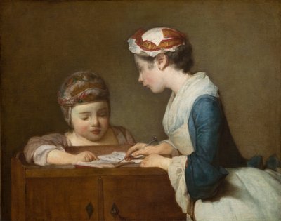 Mała nauczycielka, po 1740 (olej na płótnie) autorstwa Jean Baptiste Simeon Chardin