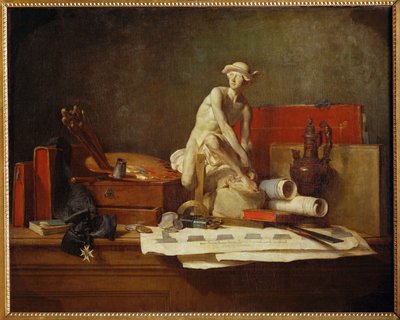 Atrybuty sztuki i ich nagrody (malowanie na płótnie) autorstwa Jean-Baptiste Simeon Chardin