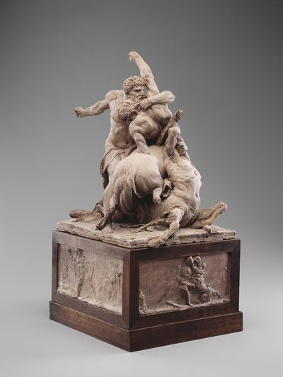 Herkules walczący z dwoma centaurami, c.1785 (terakota) autorstwa Jean-Baptiste Stouf