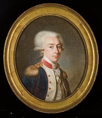 Portret markiza de La Fayette (pastel na papierze) autorstwa Jean Baptiste Weyler