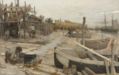 Boatyard autorstwa Jean-Charles Cazin