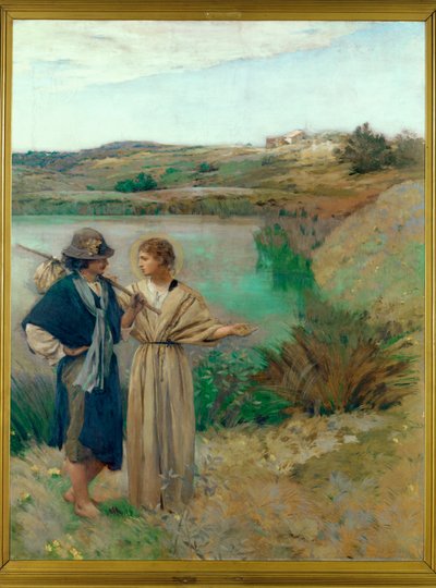 Tobiasz i anioł (obraz na płótnie) autorstwa Jean-Charles Cazin