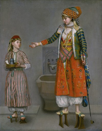 Dama w tureckim stroju i jej sługa autorstwa Jean-Étienne Liotard