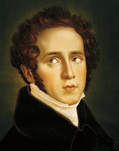 Włochy, Katania, Portret włoskiego kompozytora operowego, Vincenzo Bellini autorstwa Jean Francois Millet