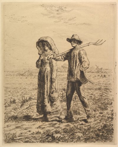 Chłopi idący do pracy autorstwa Jean-Francois Millet
