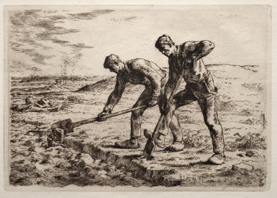 Kopacze (akwaforta) autorstwa Jean-Francois Millet