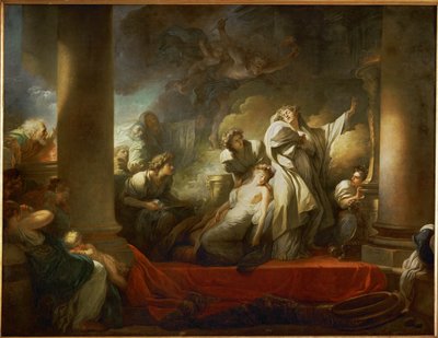Le grand pretre Coresus se sacrifie pour sauver Callirhoe - wielki kapłan Coresus poświęca się, by ocalić Callirhoe ... autorstwa Jean-Honore Fragonard