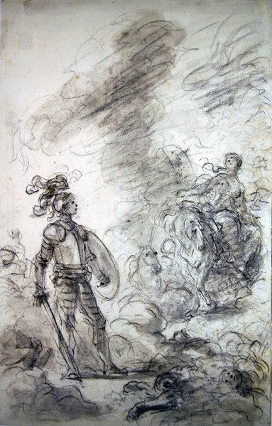 Lidia spotyka się z Alceste (pióro i atrament, kreda i pranie na papierze) autorstwa Jean Honore Fragonard