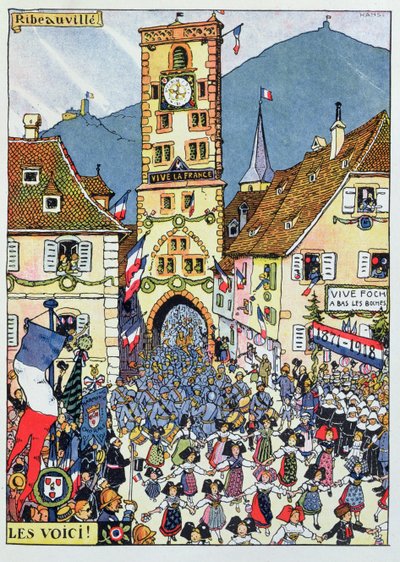 Wejście wojsk francuskich do Ribeauville, Alzacja autorstwa Jean Jacques Waltz