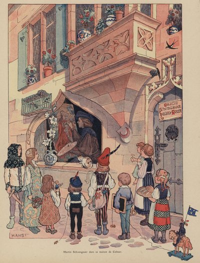 Martin Schongauer, alzacki malarz i grafik w swoim domu w Colmar autorstwa Jean Jacques Waltz