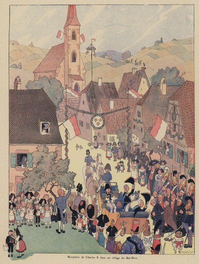 Przyjęcie króla Francji Karola X w wiosce Bas Rhin w Alzacji autorstwa Jean Jacques Waltz