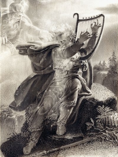 Ossian grający na harfie autorstwa Jean Jacques Casimir Karpff