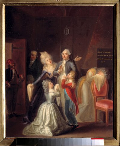 Pożegnanie Ludwika XVI miało swoją rodzinę 20 stycznia autorstwa Jean Jacques Hauer