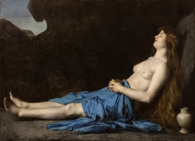 Madeleine na pustyni, 1873-74 (olej na płótnie) autorstwa Jean-Jacques Henner