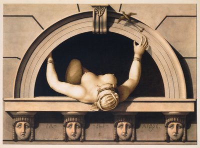 On jest wolny (Il est Libre), ok. 1930. 1798 (akwarela na papierze) autorstwa Jean Jacques Lequeu