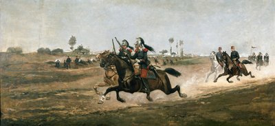 Faza bitwy pod Solferino (olej na płótnie) autorstwa Jean-Louis Ernest (attr.to) Meissonier